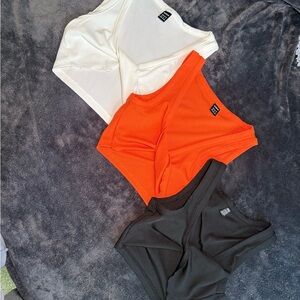SHEIN Women's cropped tops - White, Orange, Black